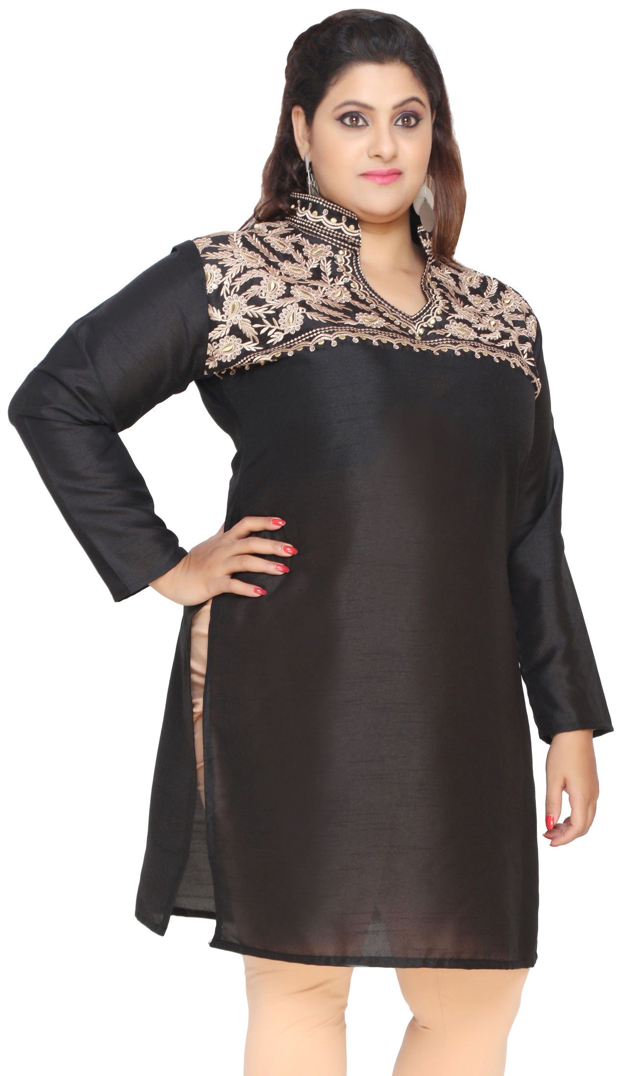 Black plus size kurta for women