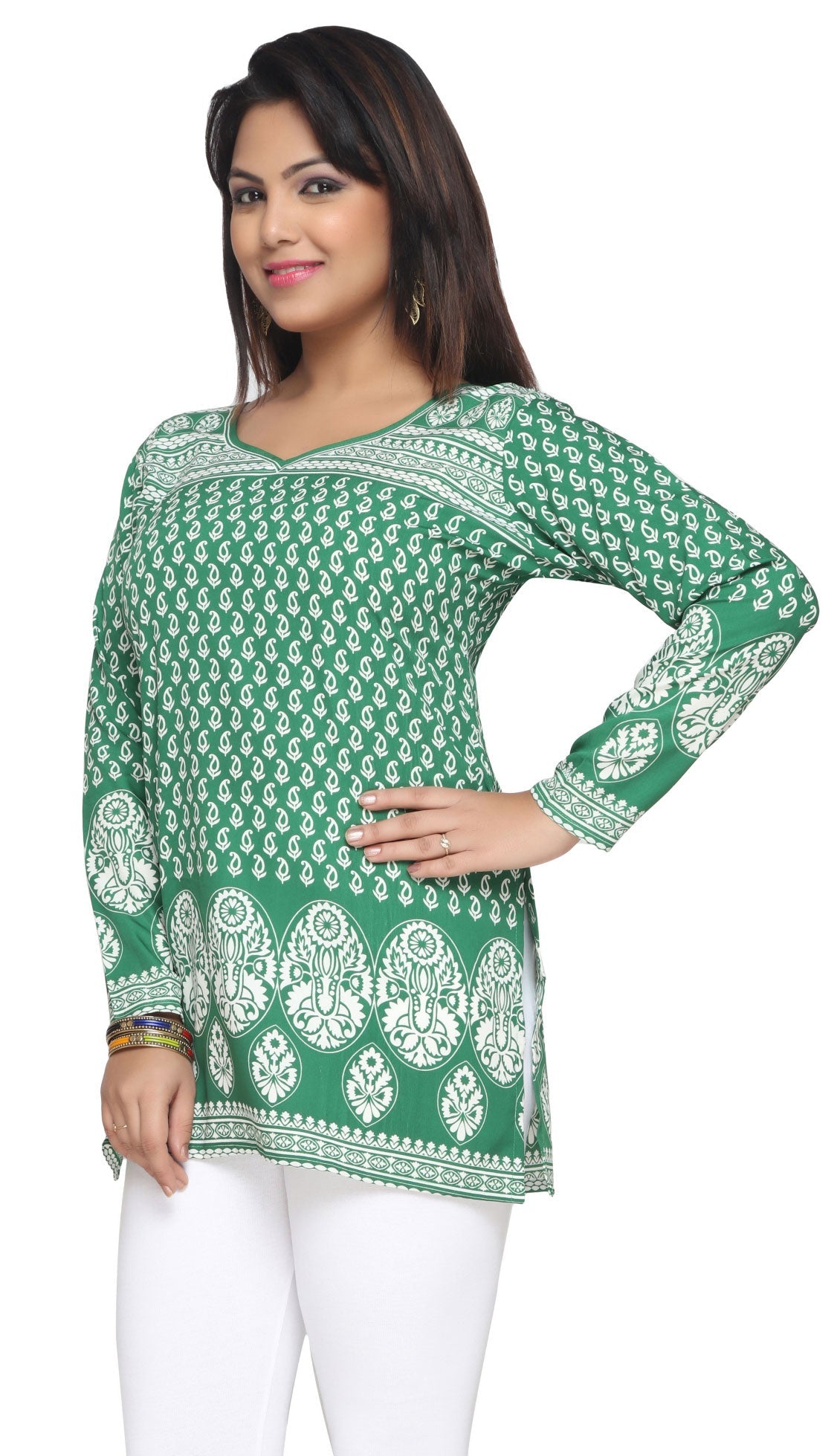 Green Indian kurtis for women