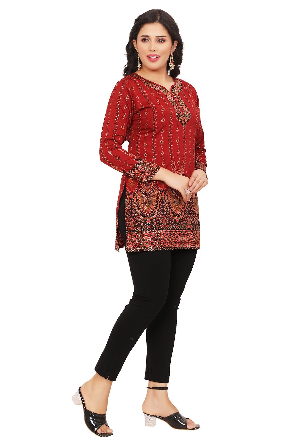 Maroon Short Kurta