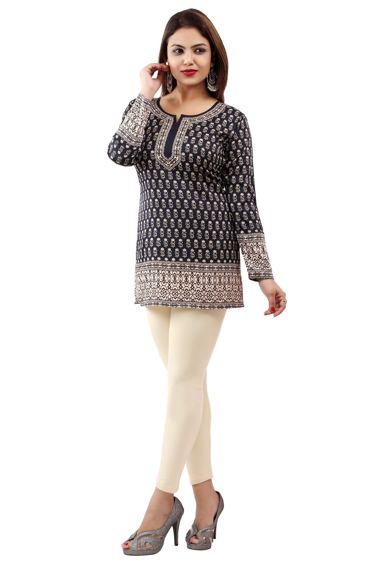 Black short kurti for women