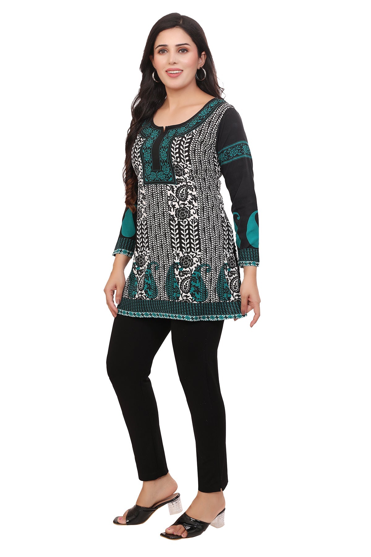 Black-Turquoise Kurti