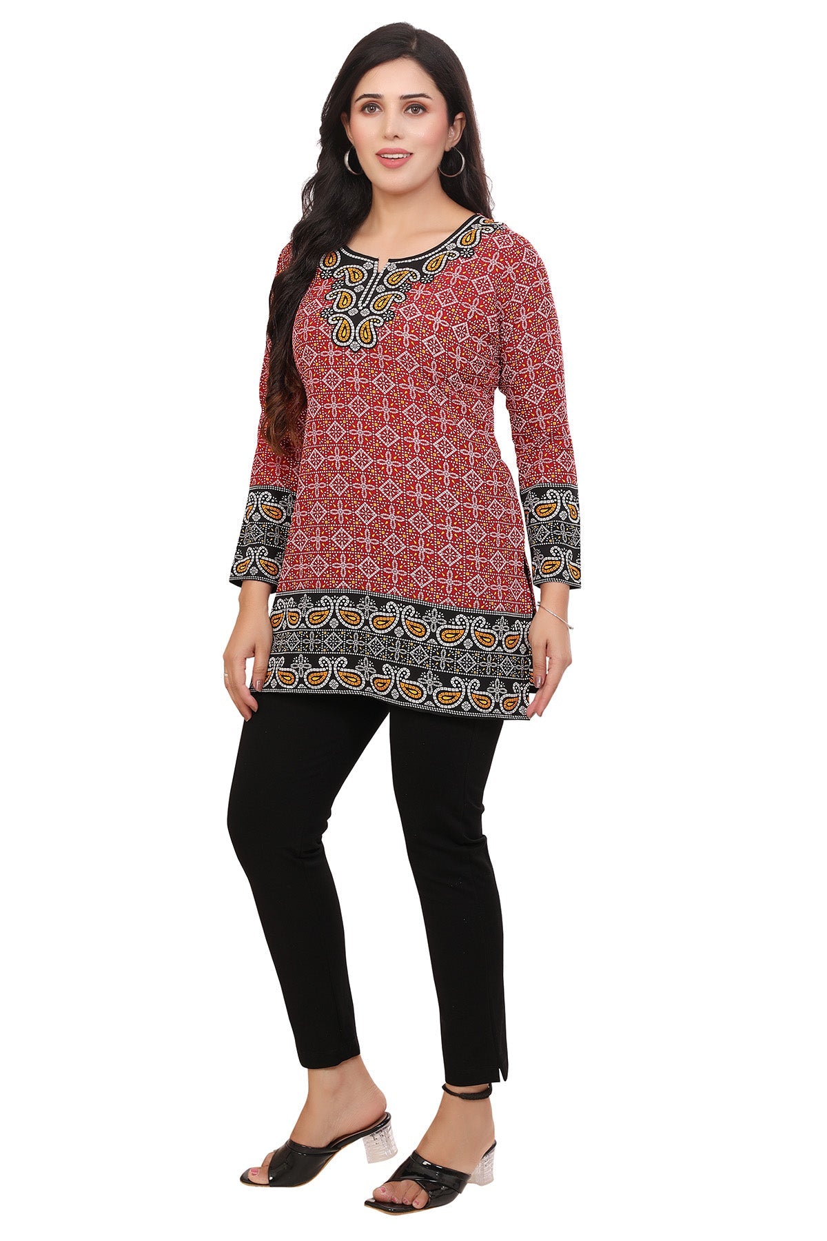Chic Fashion Kurta India - Elegant Red Short Kurti for Women
