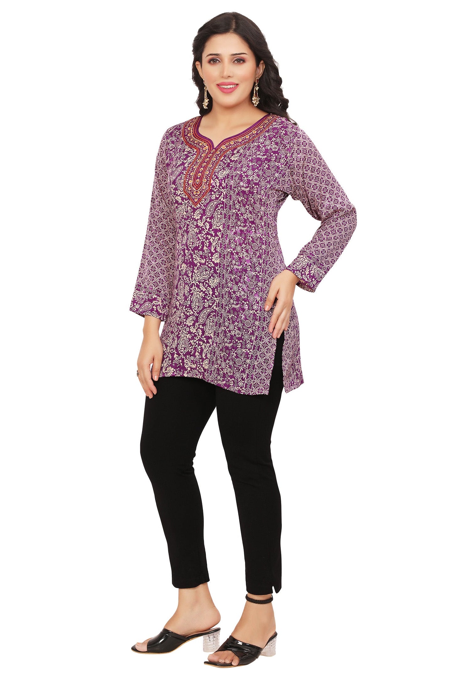 Purple kurti for party wear