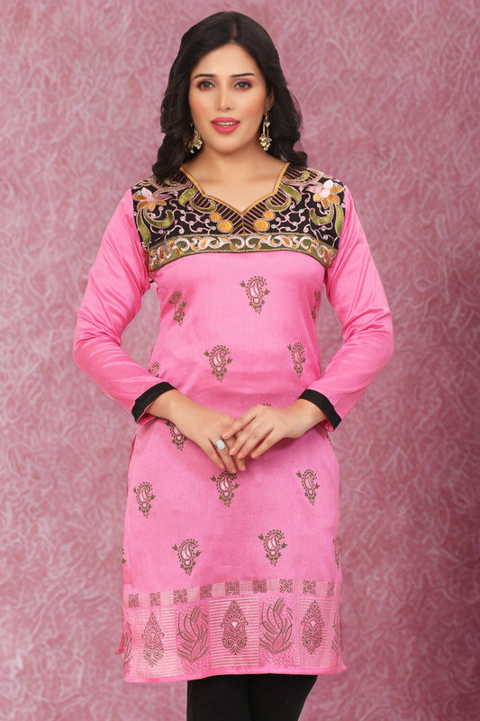 Elegant Pink Short Kurti for Women - Stylish Kurtis for Women