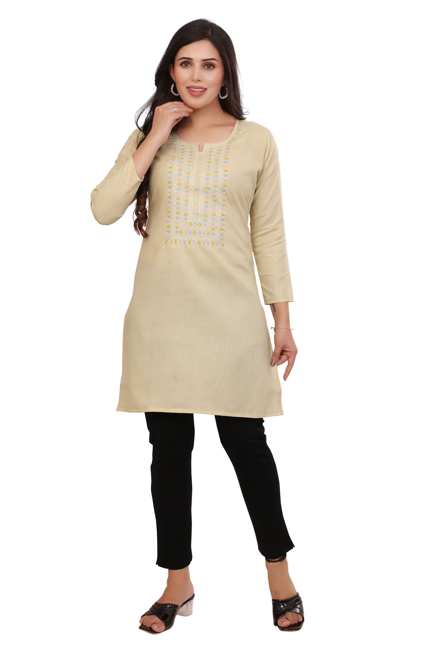 Beige kurta for women