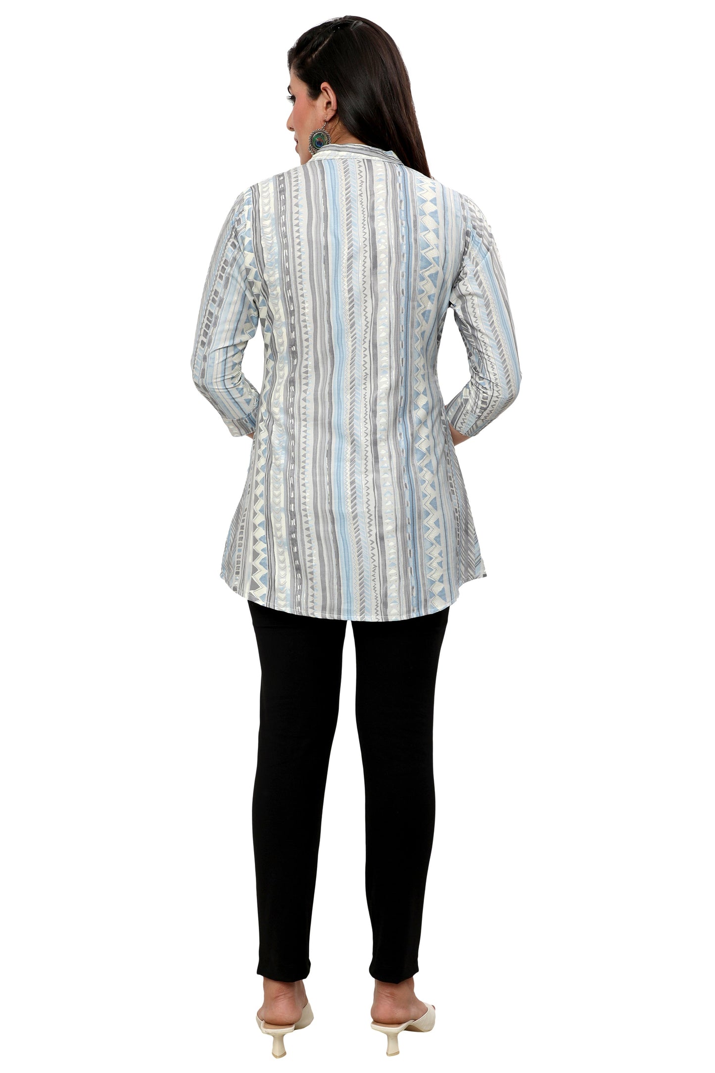 Grey short cotton kurtis for women