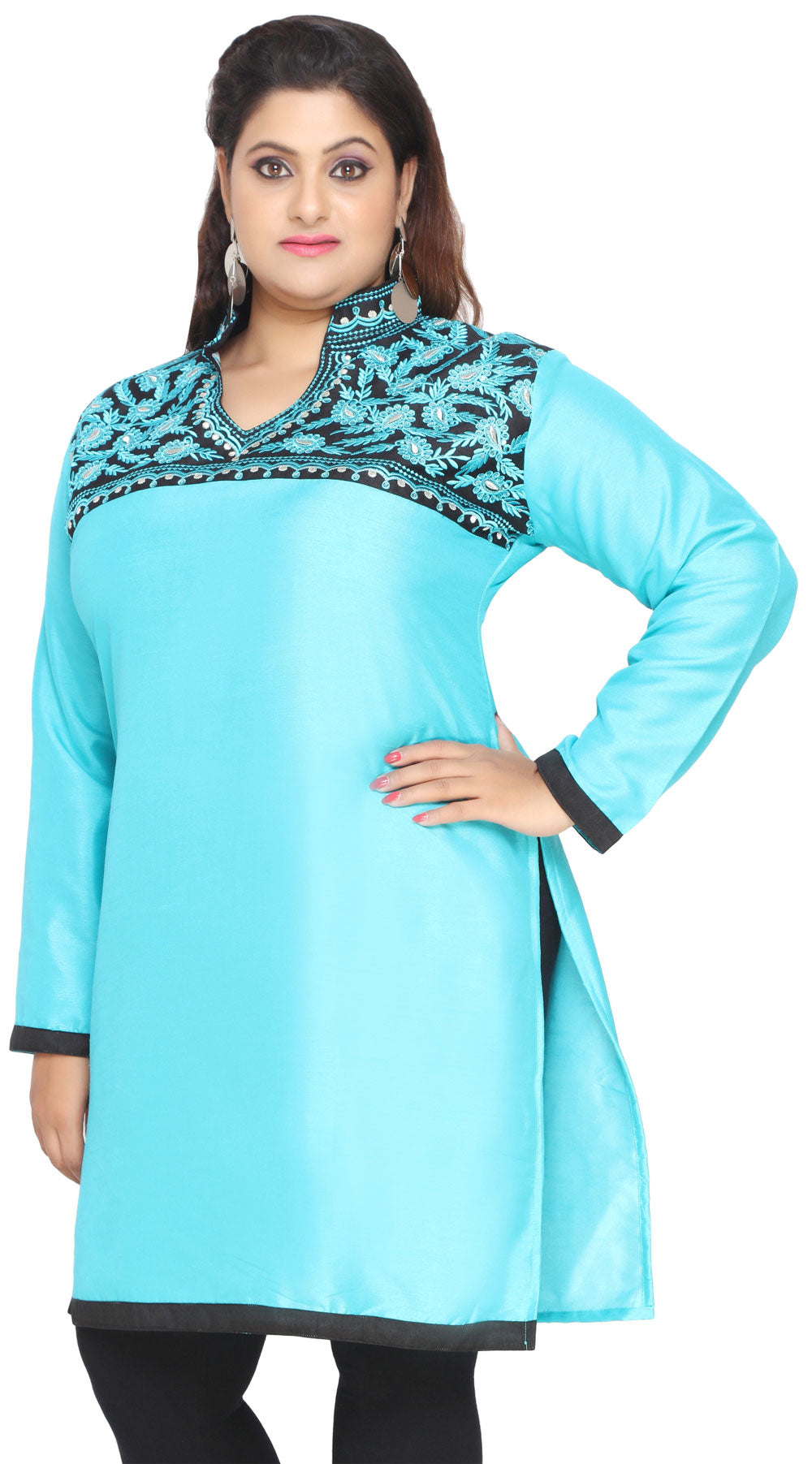 Turquoise  plus size kurti for women