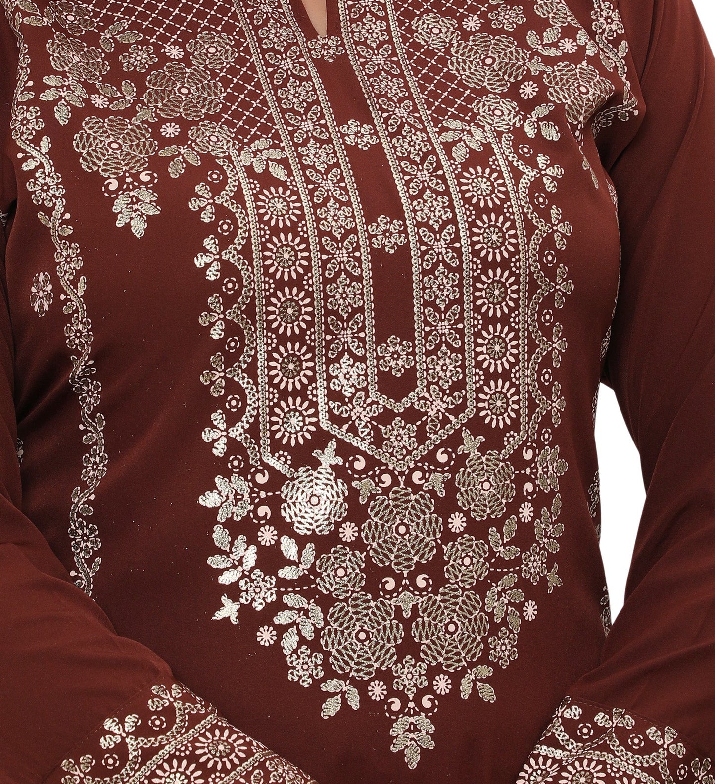 Brown long indian kurtis for women