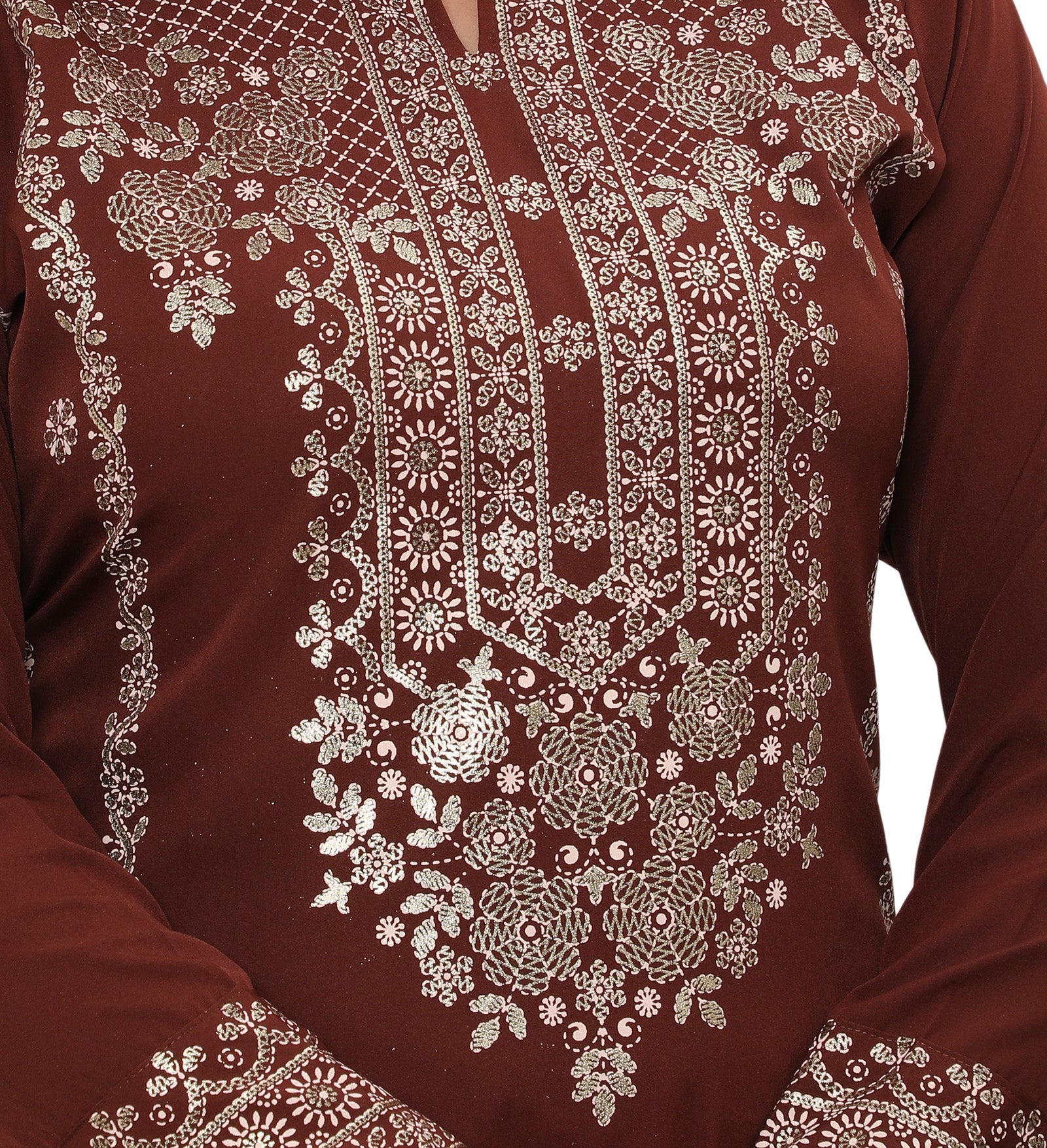 Brown long indian kurtis for women