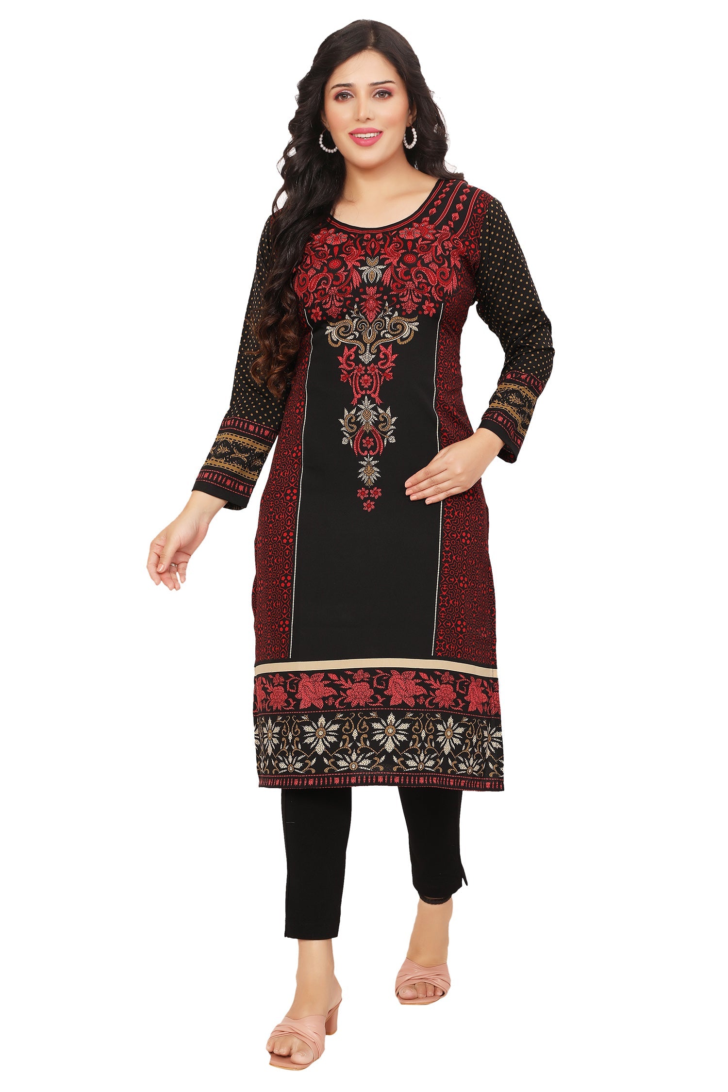 Maroon long kurti for women