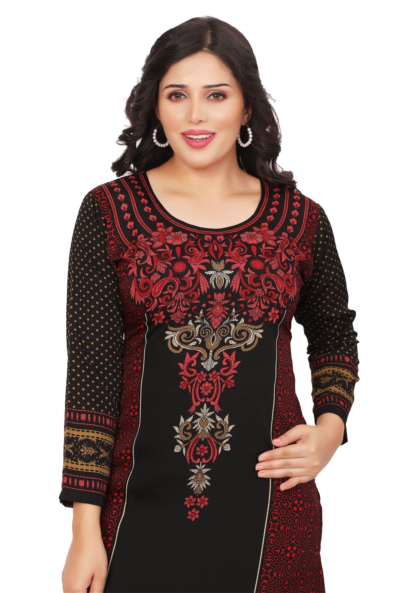 Maroon long kurti for women