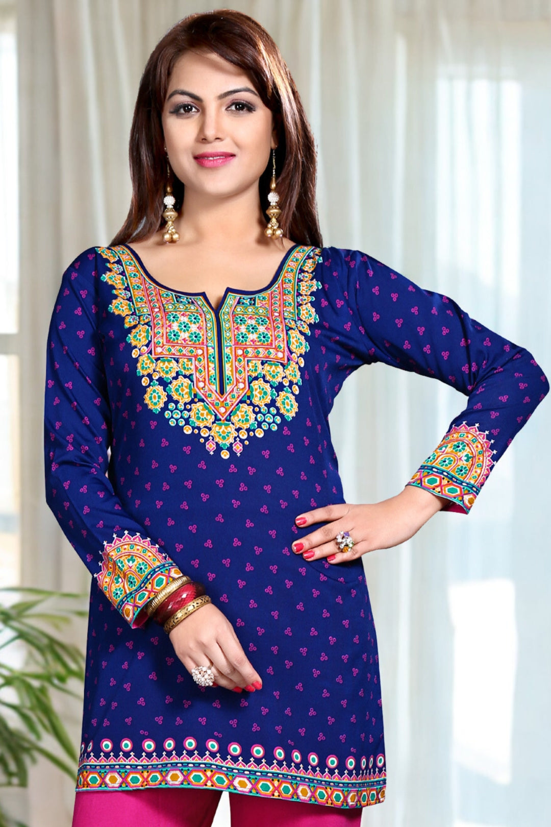 Stylish Blue Short Kurtis for Women - Elegant Indian Kurti