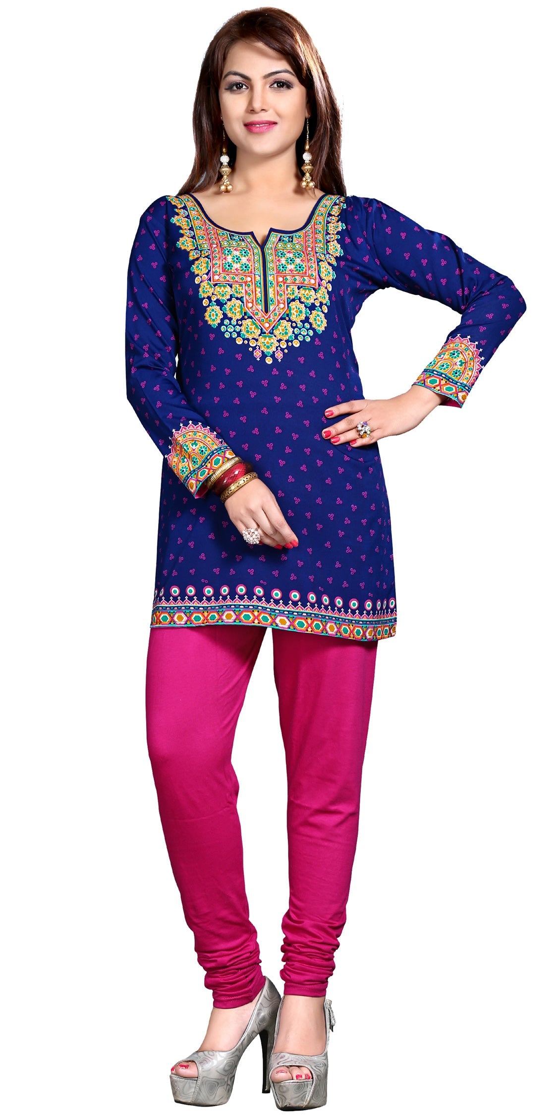 Blue short kurta from India