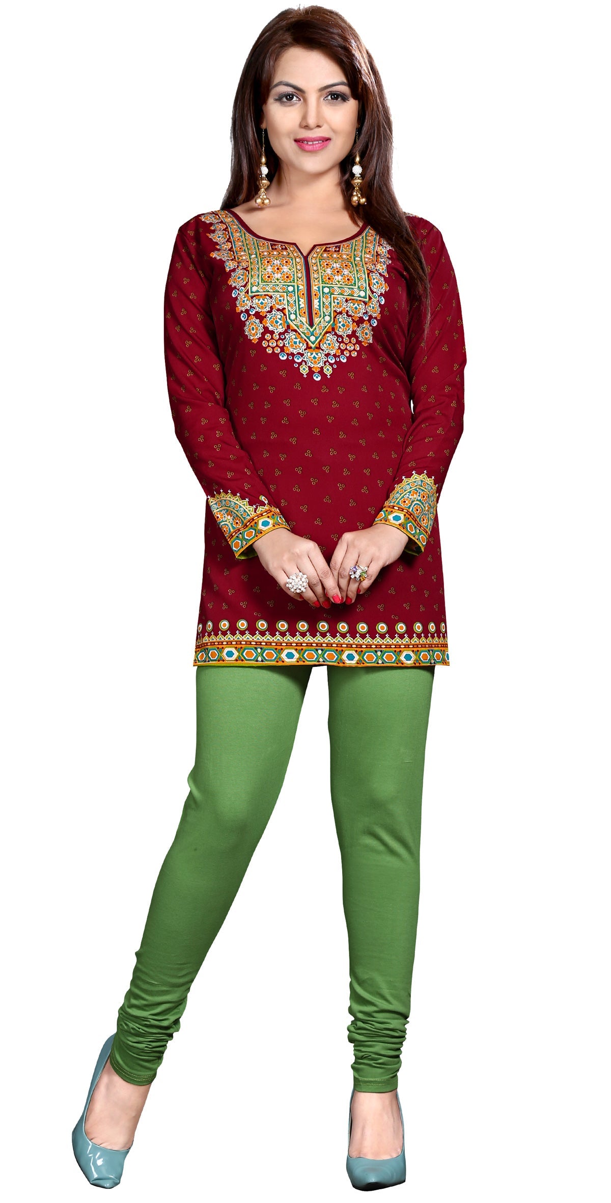 Maroon short kurta from India