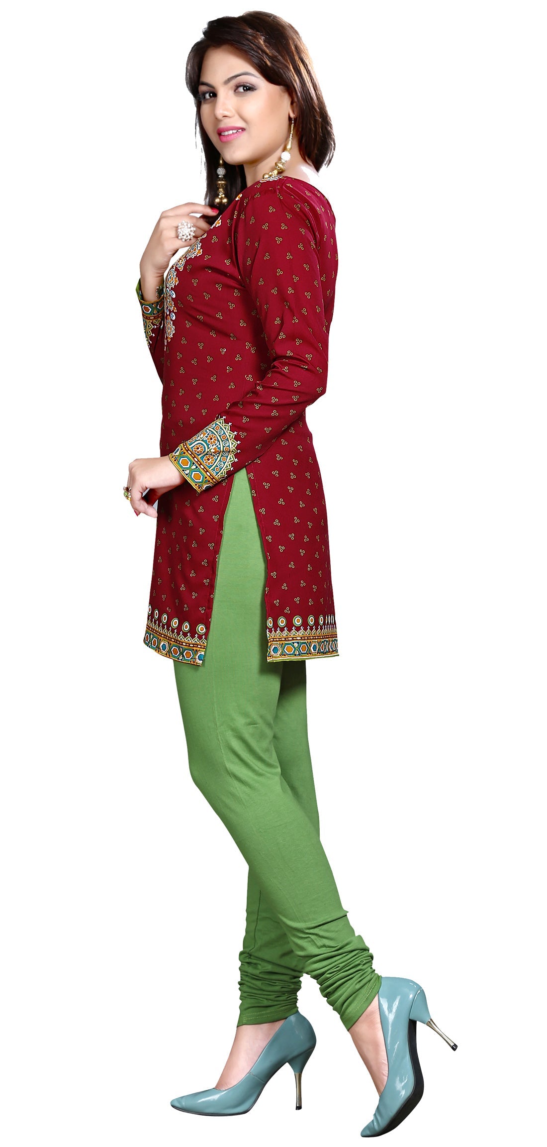 Maroon short kurta from India