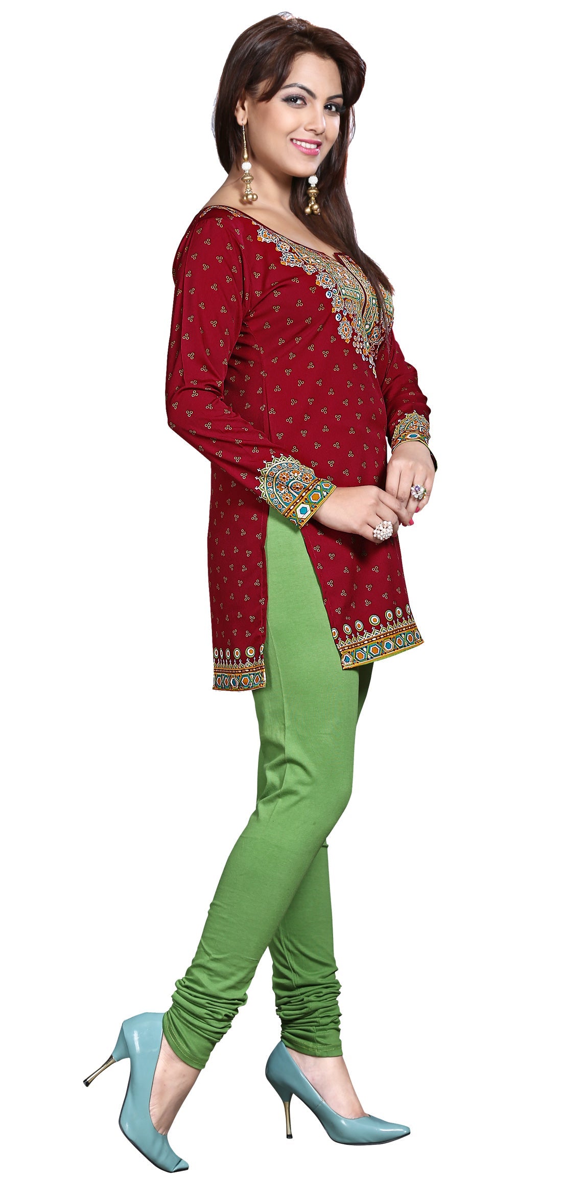 Maroon short kurta from India
