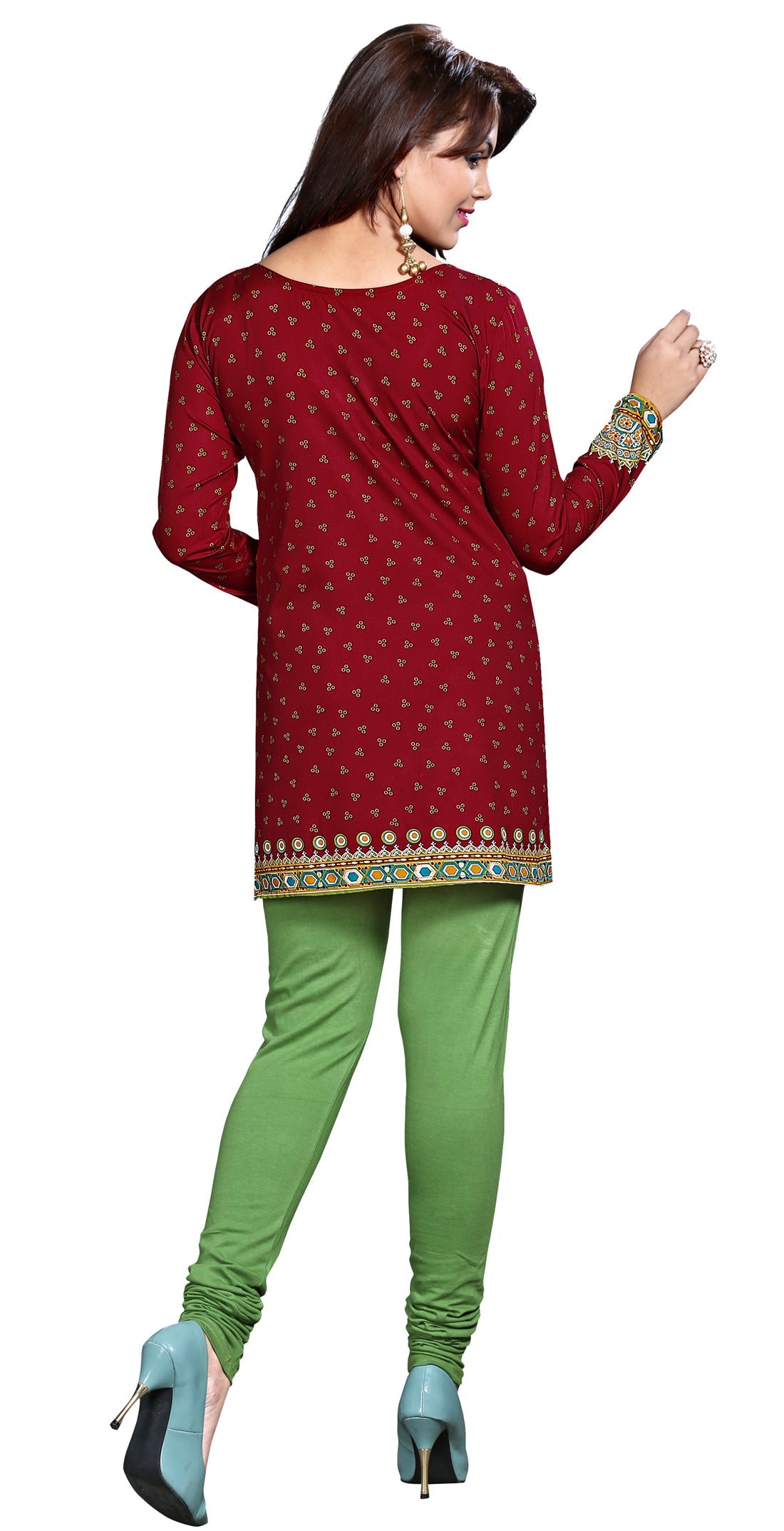 Maroon short kurta from India