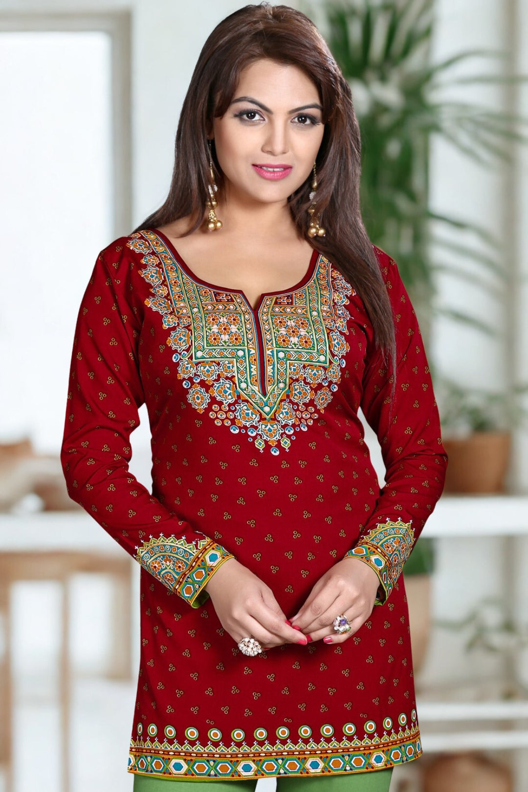 Elegant Maroon Short Kurta for Women - Stylish Indian Kurti