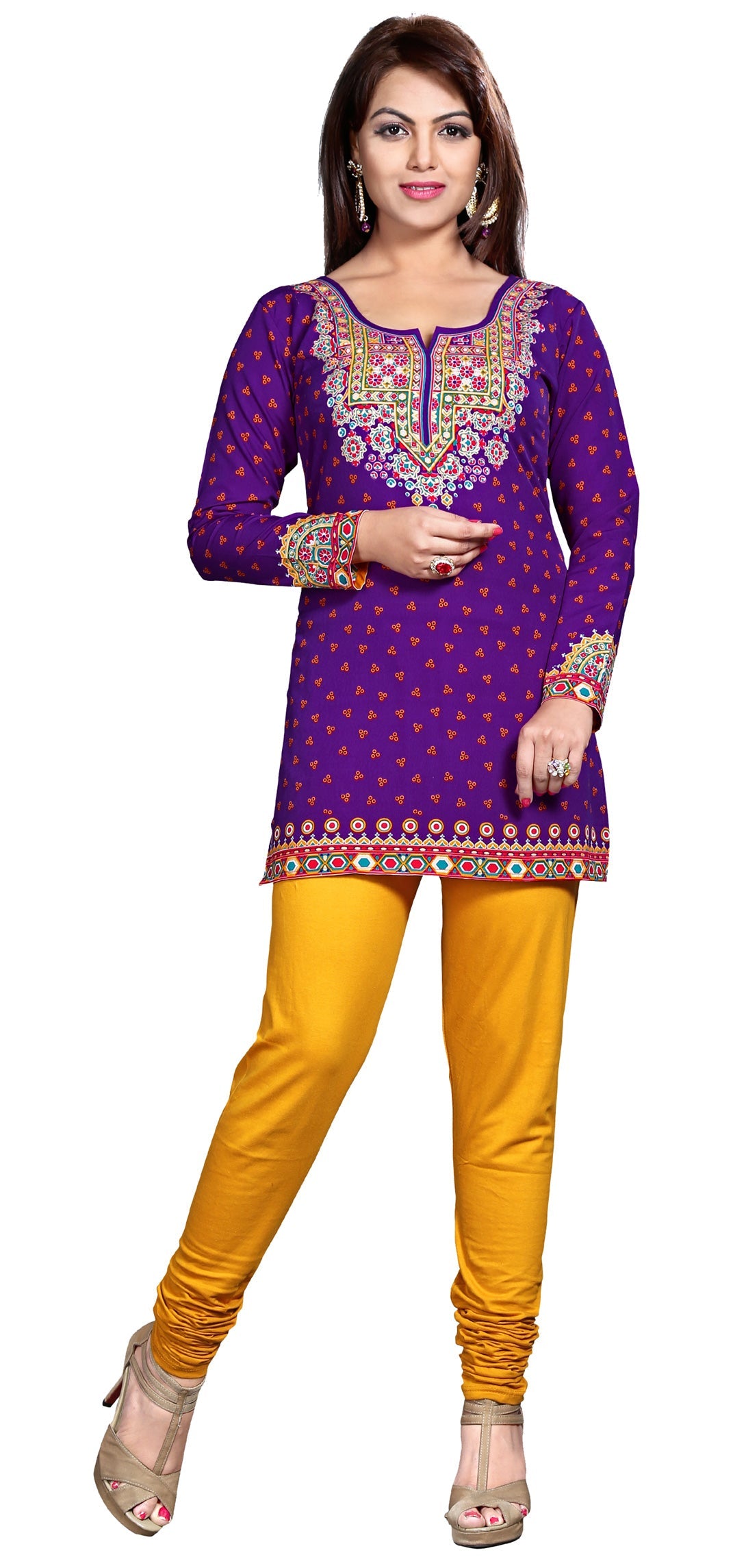 Purple short kurta from India