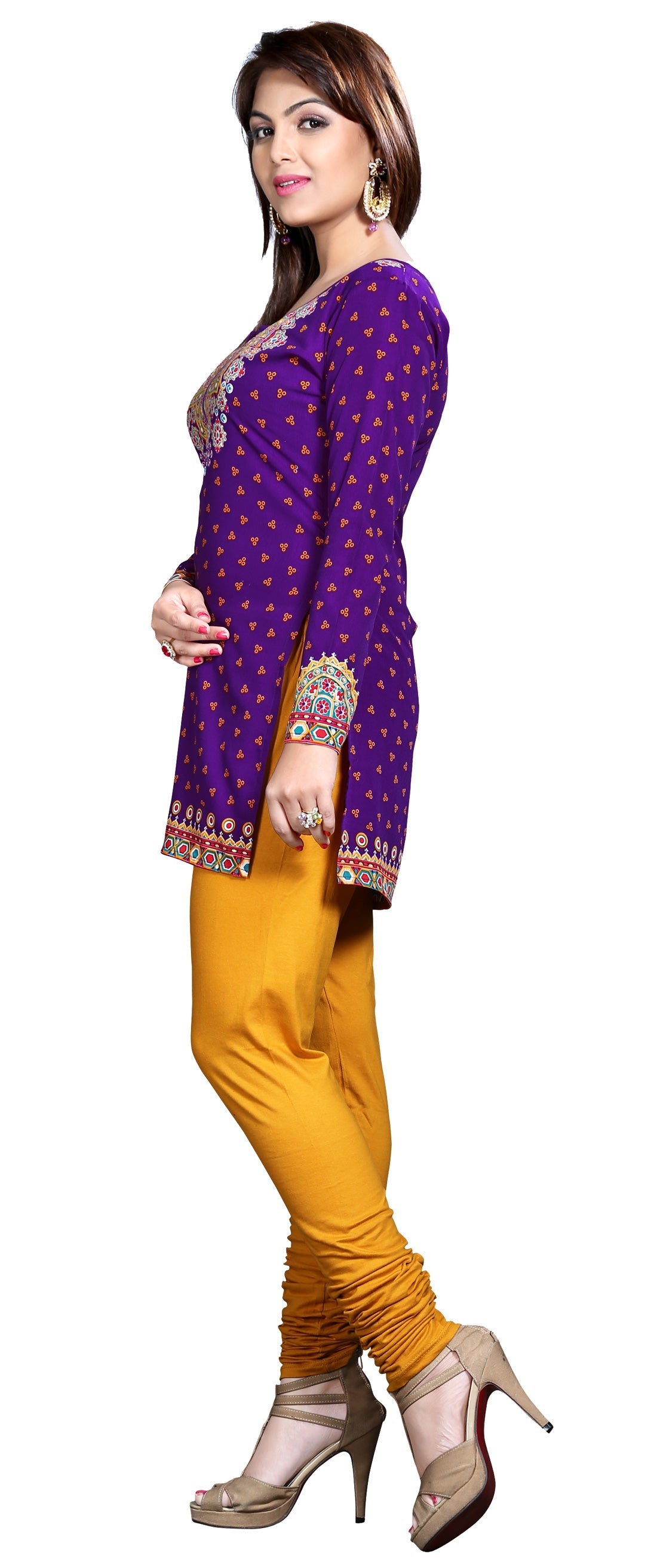 Purple short kurta from India
