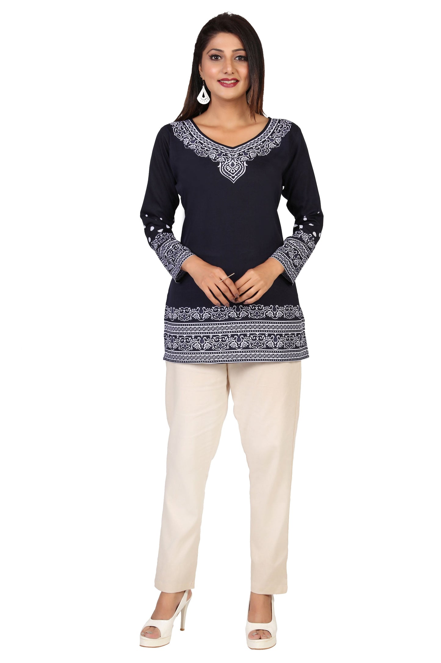 Blue short kurti for women