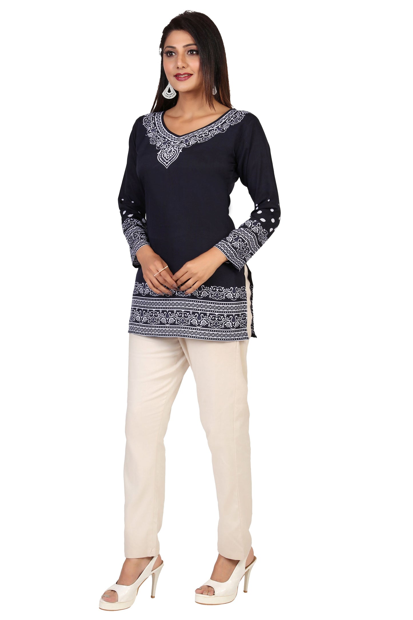 Blue short kurti for women