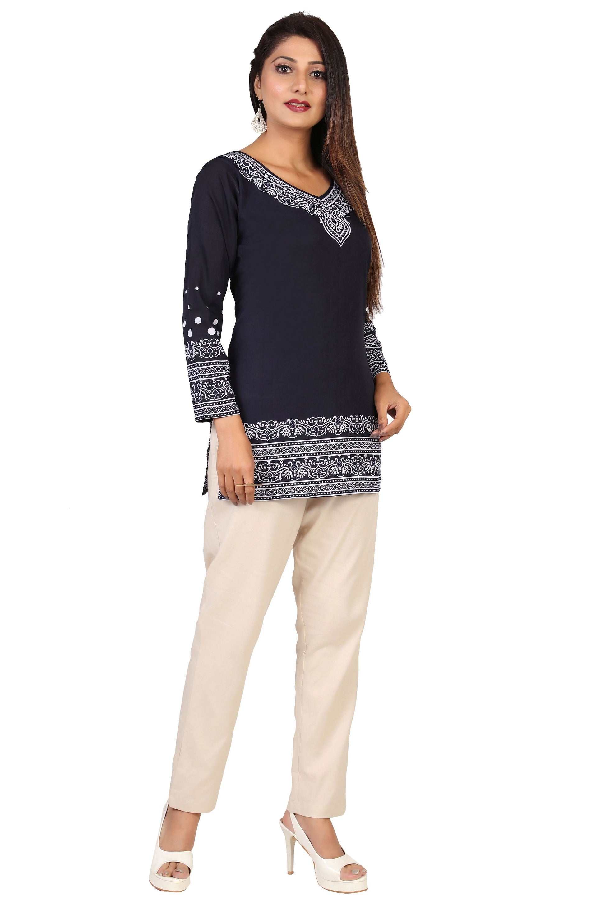 Blue short kurti for women