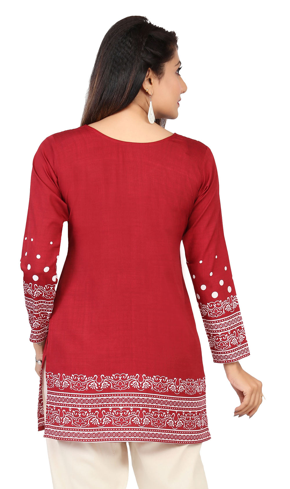 Maroon short kurti for women