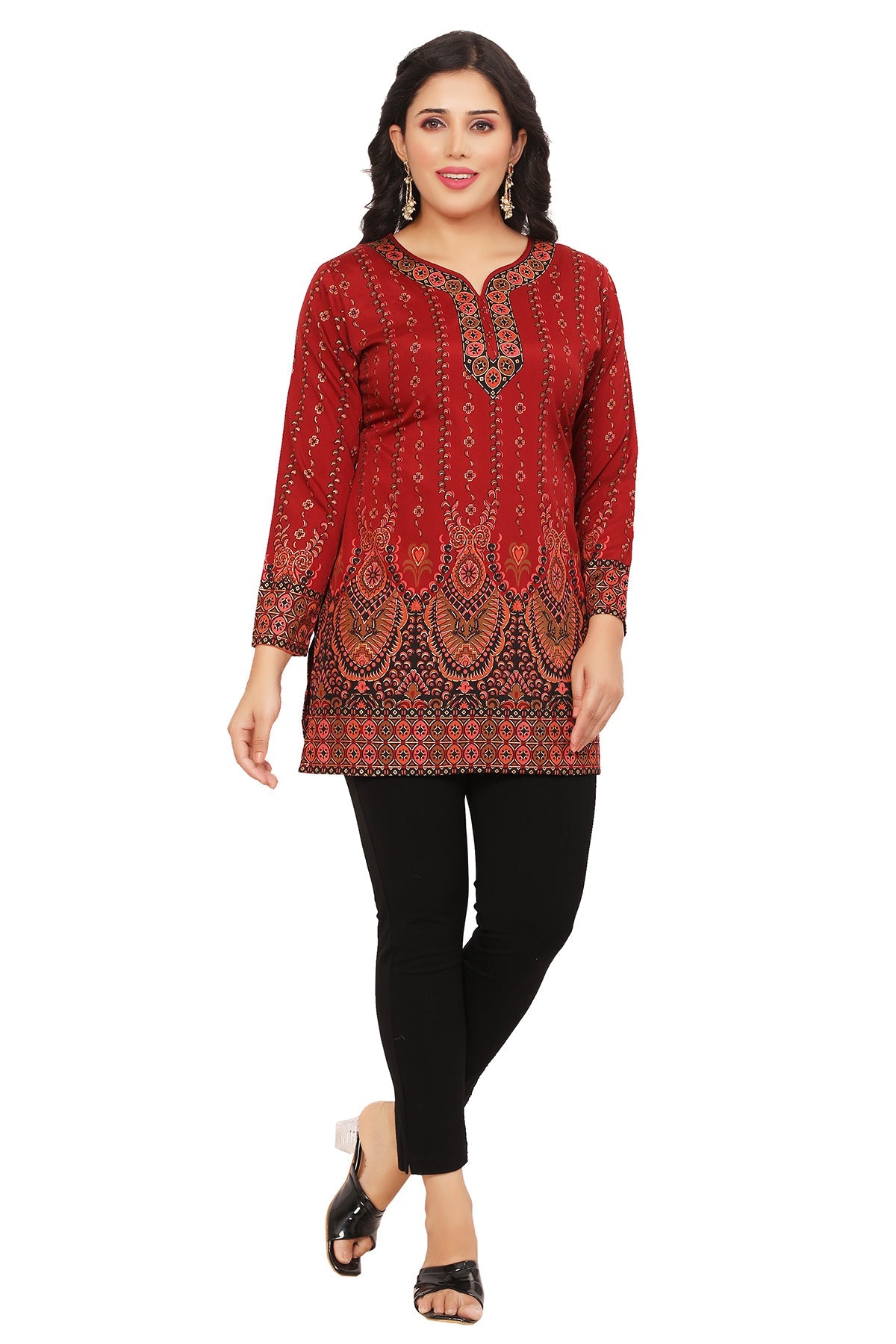 Maroon Short Kurta