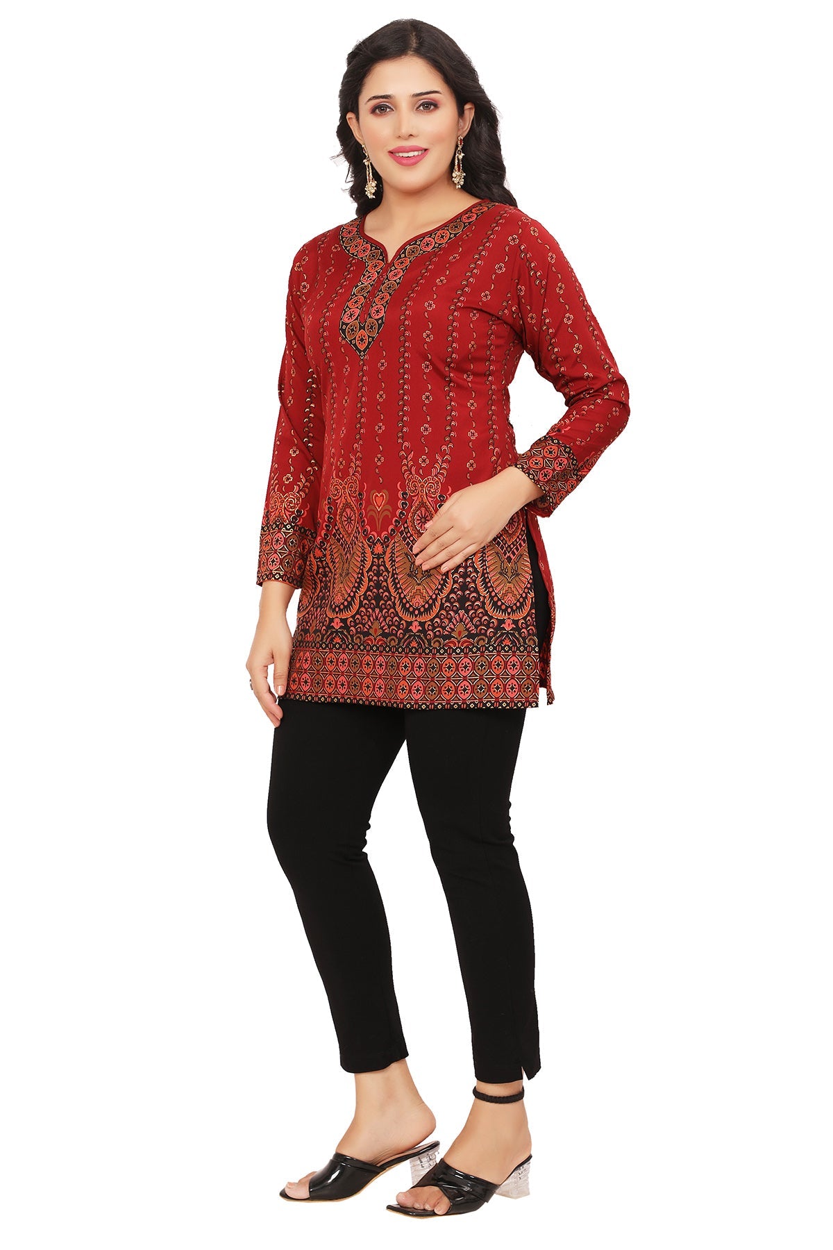 Maroon Short Kurta