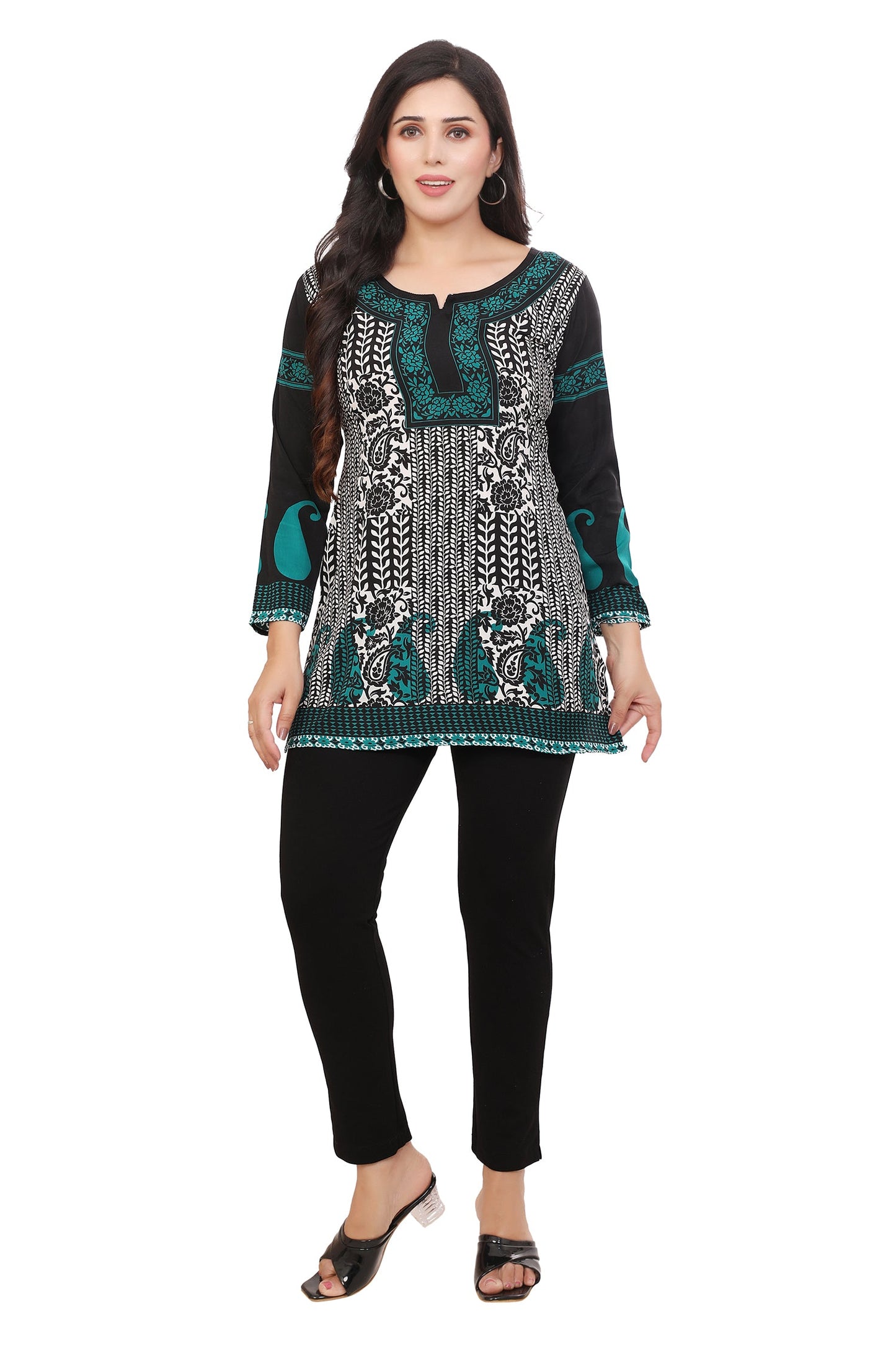 Black-Turquoise Kurti