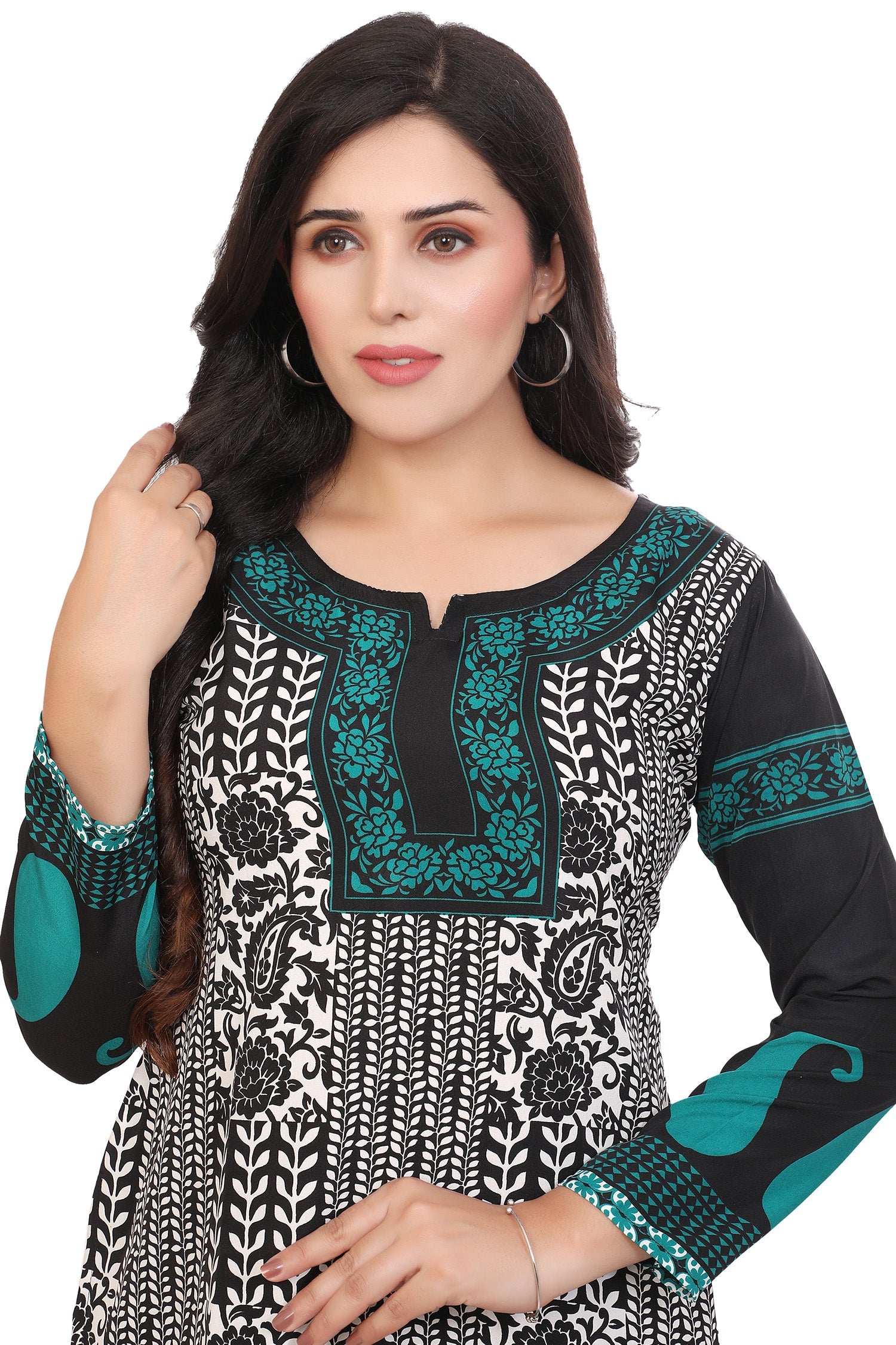 Black-Turquoise Kurti