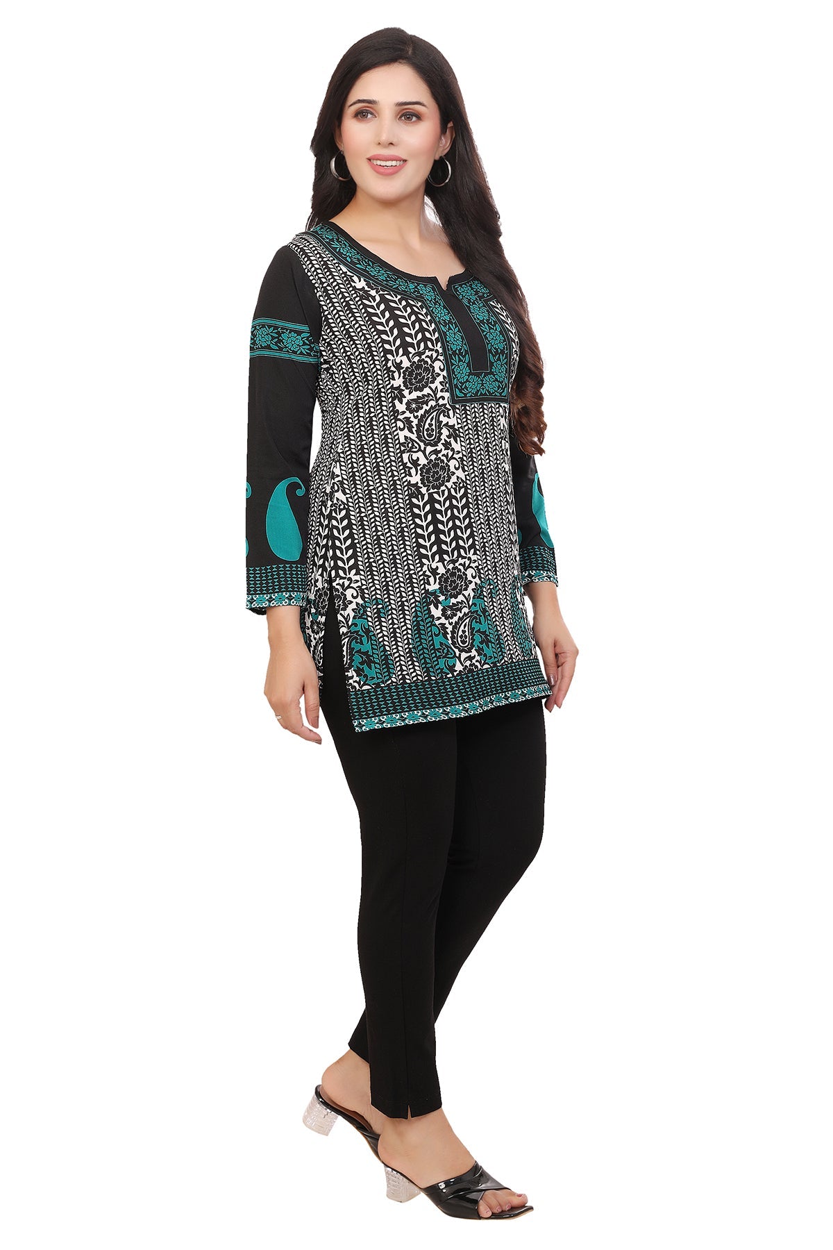 Black-Turquoise Kurti