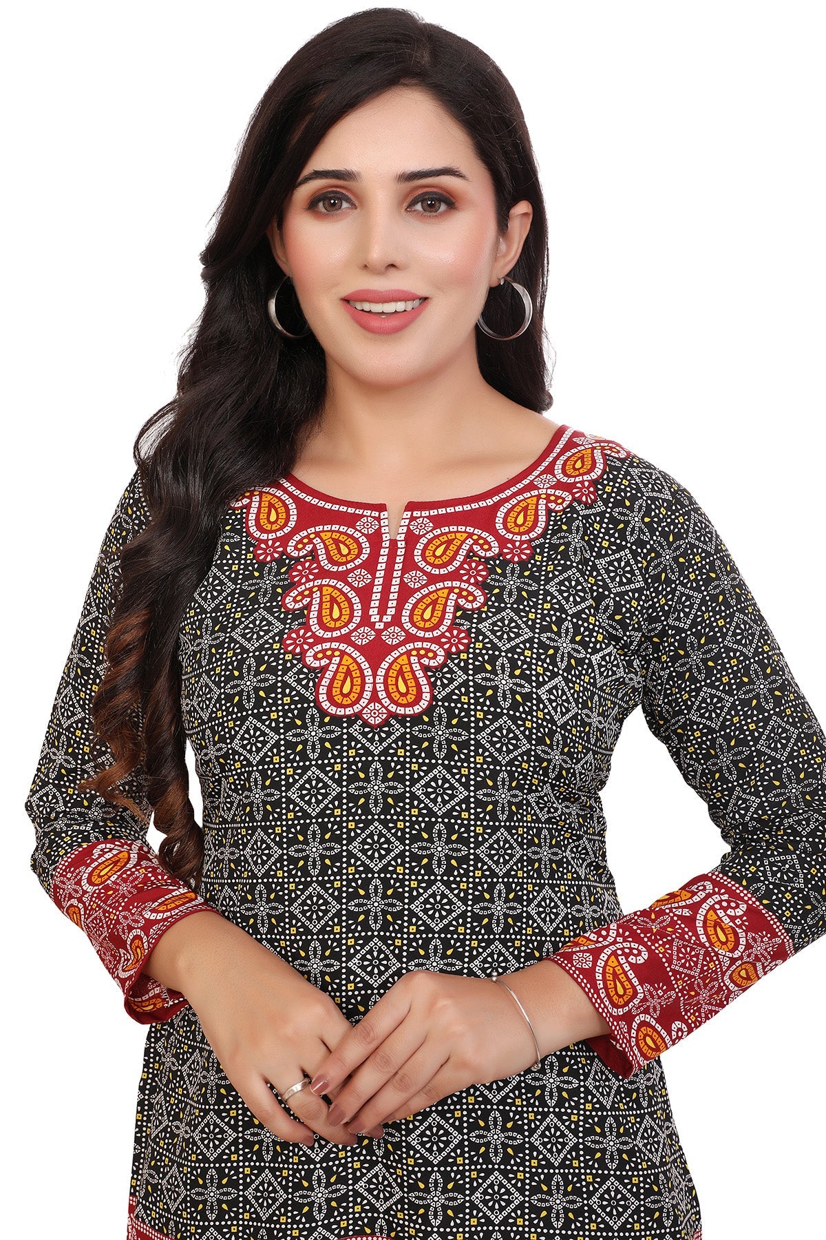 Elegant Fashion Kurti India - Black Short Kurti for Women