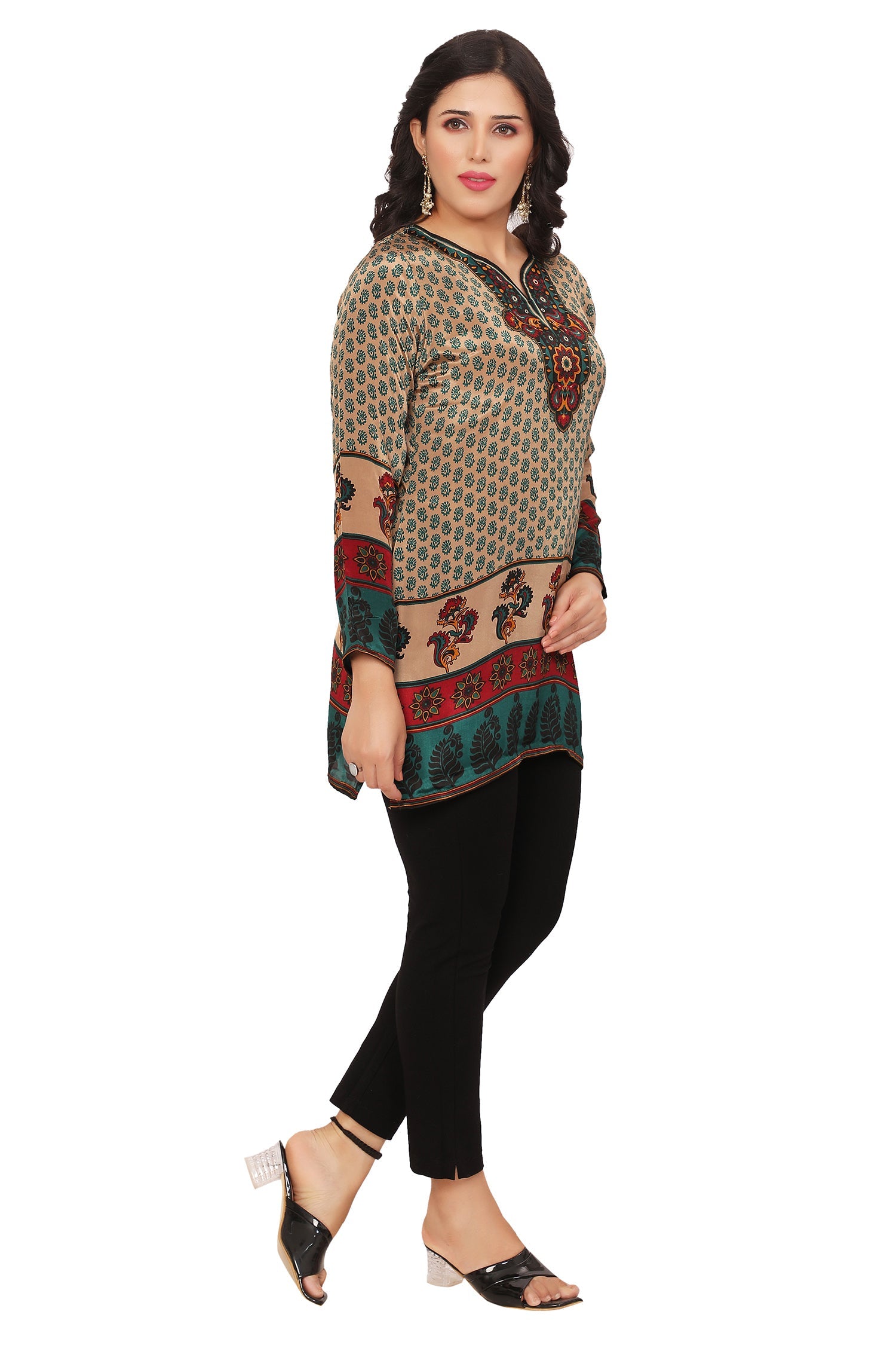Green short kurti