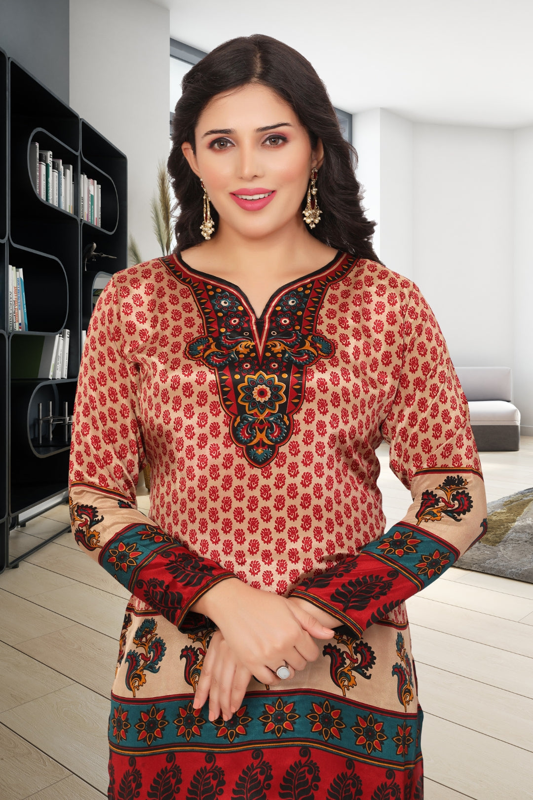 Stylish Brown Indian Kurti - Chic Ethnic Wear for Women