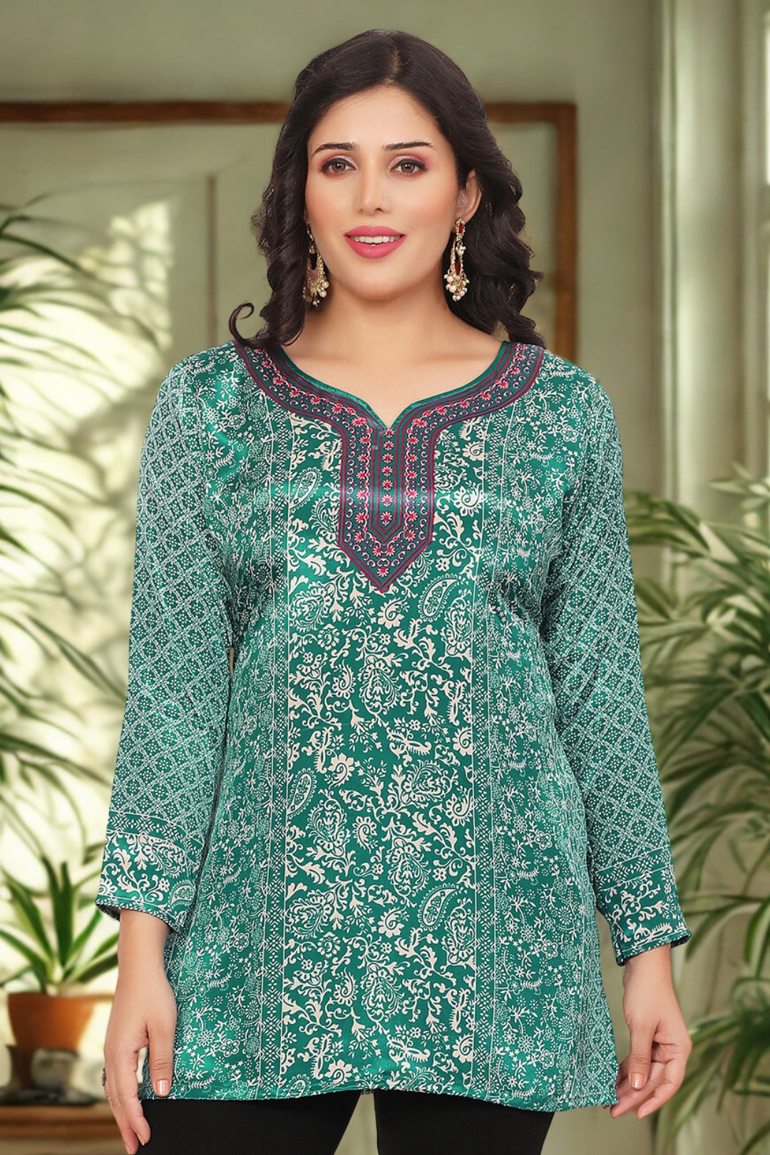 Stylish Green Indian Kurta - Shop Indian Kurta Online