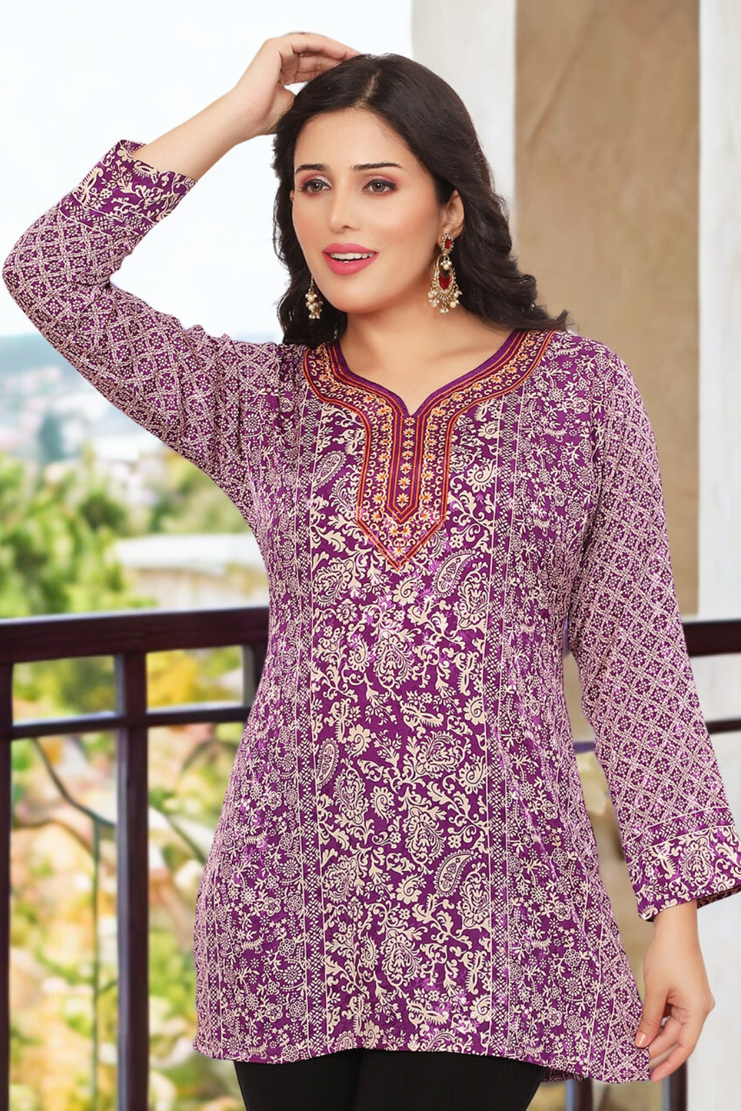 Trendy Purple Indian Kurti - Buy Indian Kurtis Online