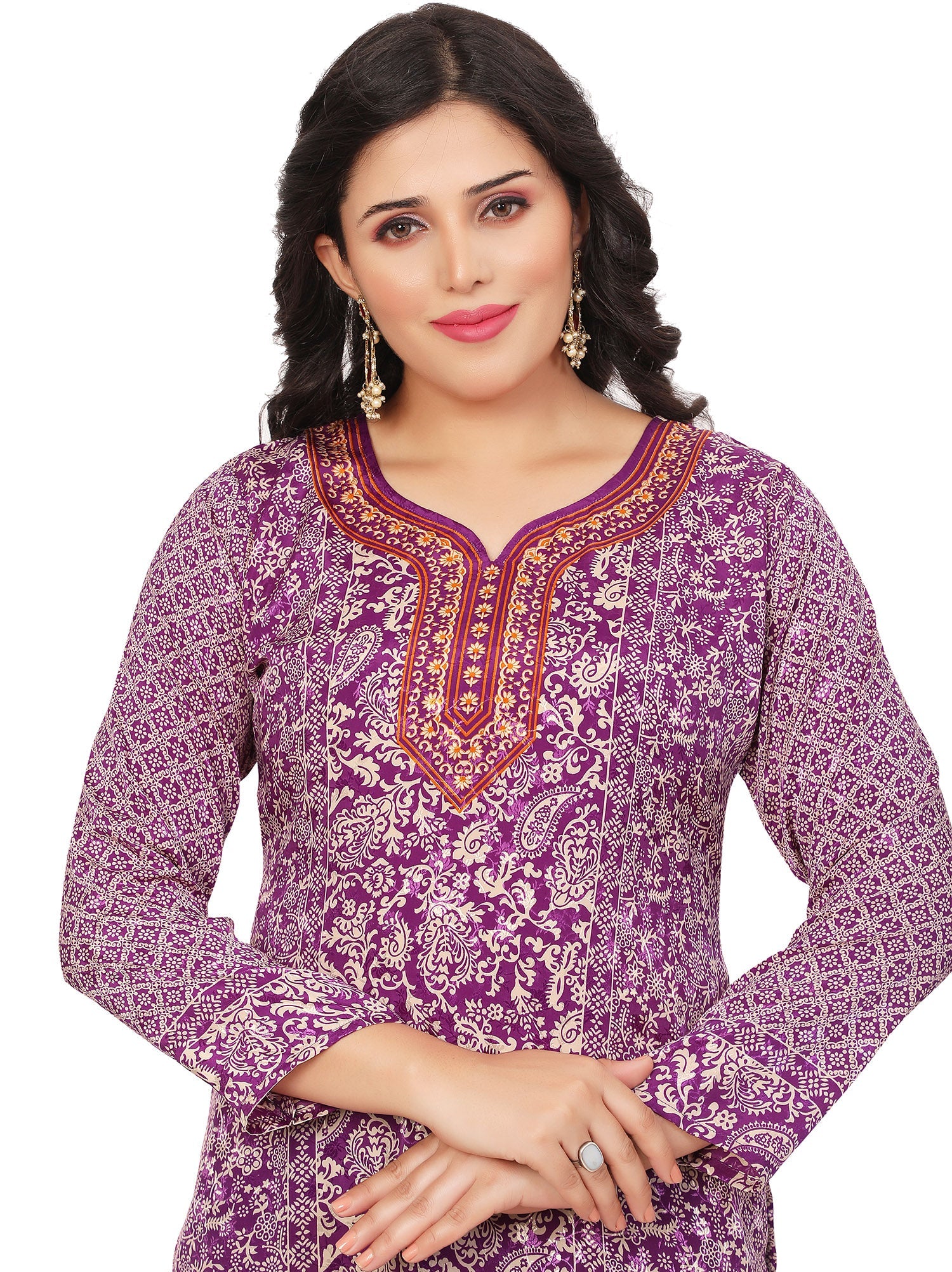 Purple kurti for party wear