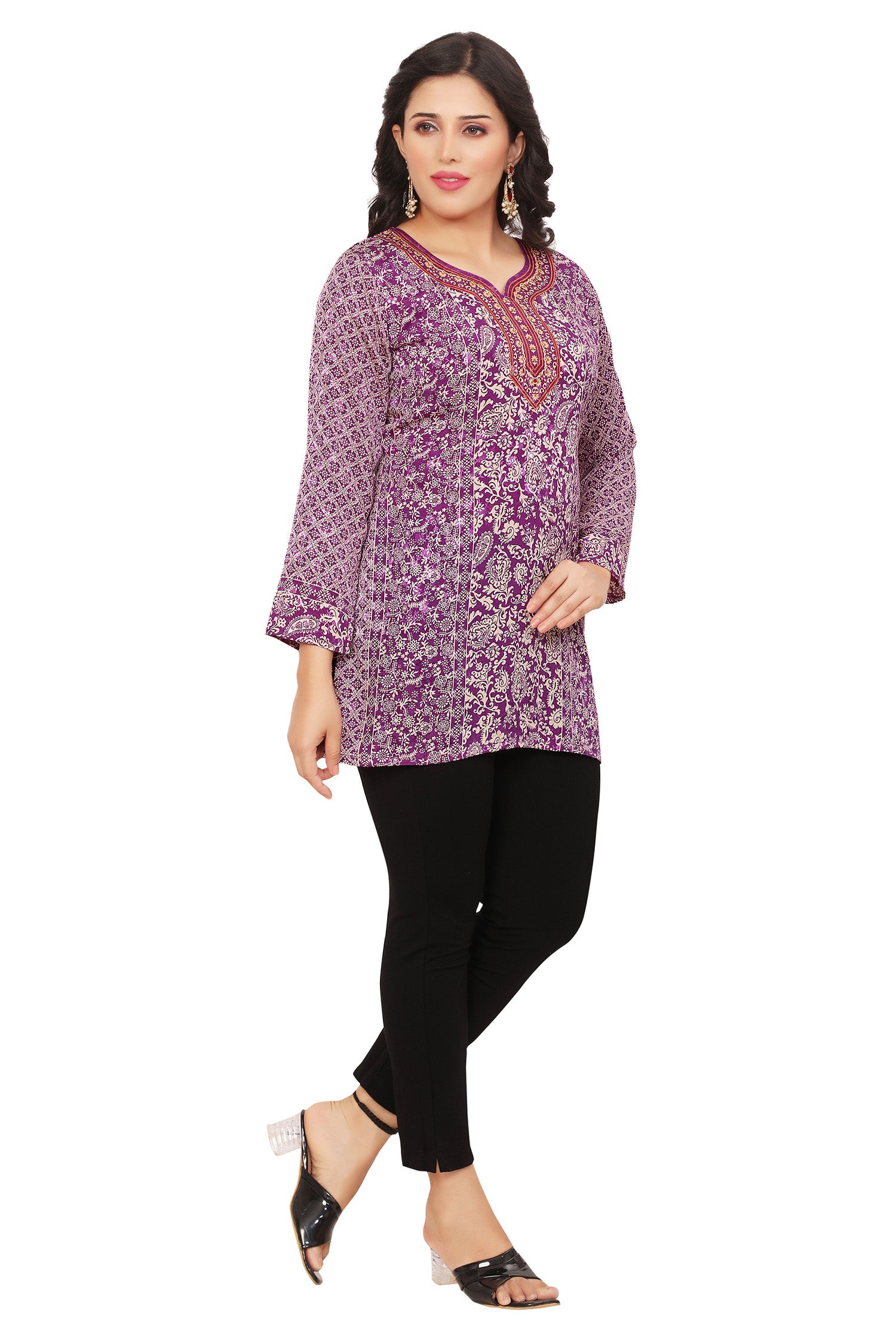 Purple kurti for party wear