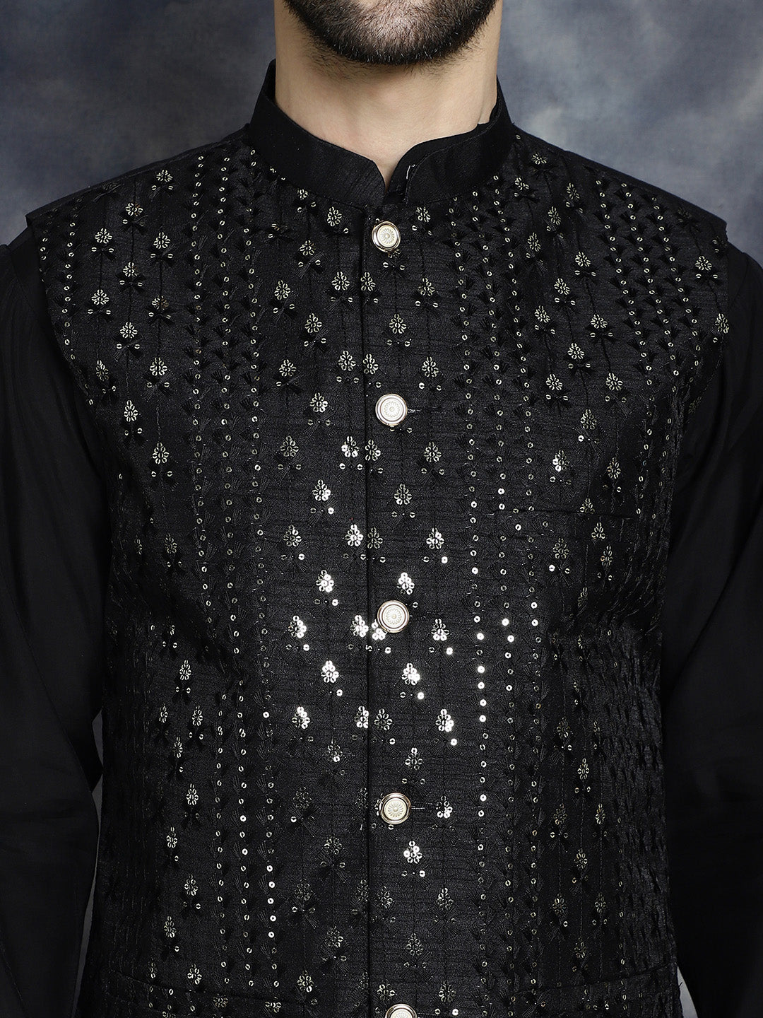 Black Nehru Jacket for Men